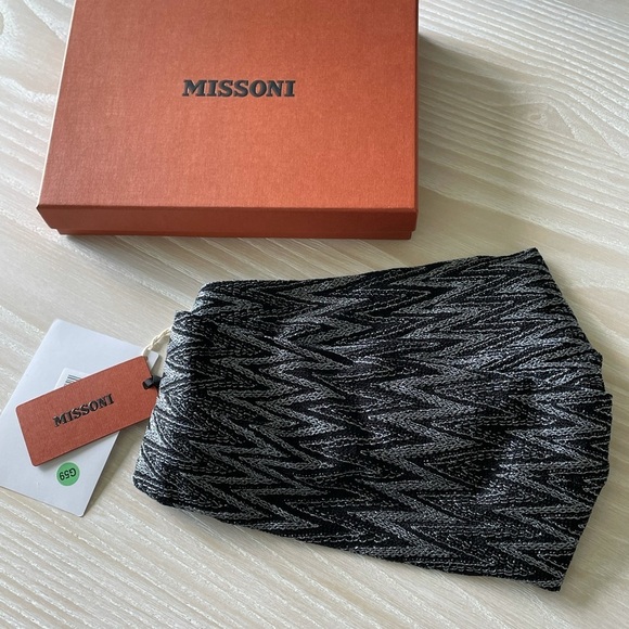 Missoni headband sash knit black silver NWT authentic - Picture 12 of 15